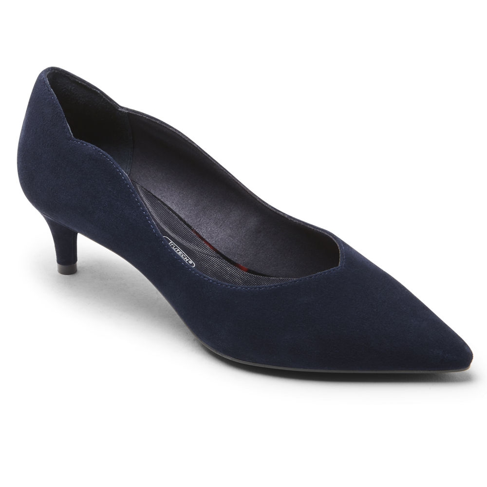 Rockport Womens Heels Navy - Total Motion Noelle Scalloped-Back - UK 350-UZETVK